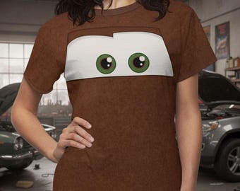 Rusty Brown Tow Truck Spoof Shirt | Race Cars Inspired Women's Lightweight Costume Top