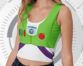 Buzz Crop Top | Toy Story Inspired Lightyear Space Ranger Action Figure Cropped Tank