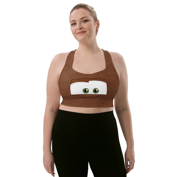 Rusty Brown Tow Truck Spoof Racerback Medium-High Support Longline Costume Sports Bra