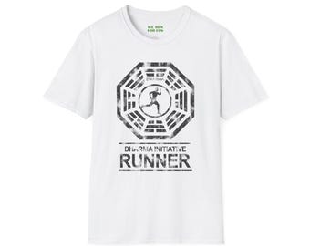 Lost Runner Shirt or Tank | Dharma Initiative Vintage Style Logo Unisex T-Shirt or Racerback Tank Top