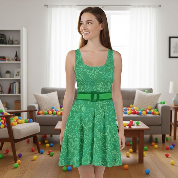 Disgust Athletic Dress | Inside Out Inspired Race Costume Skater Tank Dress Disgust Athletic Dress | Inside Out Inspired Race Costume Skater Tank Dress