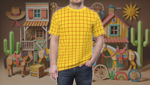 Camiseta con patron de tela de Woody Toy Story inspirado en todo el traje de impresion camiseta ligera unisex cosplay de vaquero camisa de fiesta de Halloween Etsy Espana