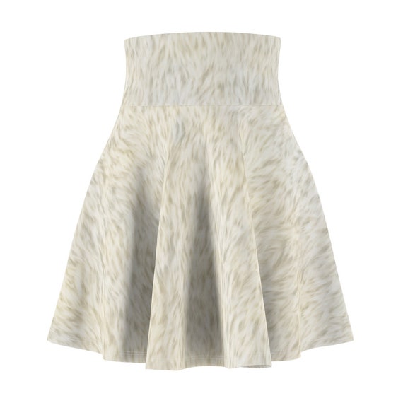 Wampa Yeti Abominable Snowman White Fur All-Over Print Costume Skater Skirt