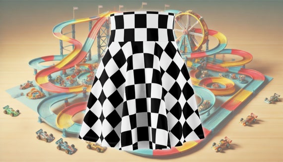 Checkered race skirt hotsell