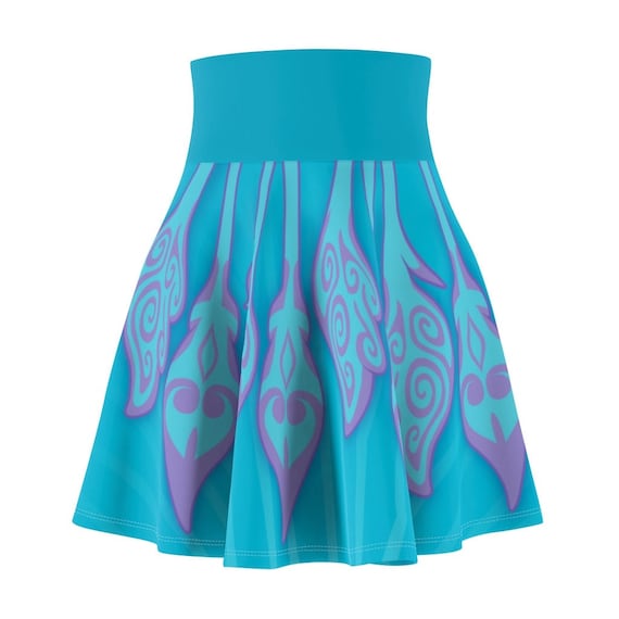 Sisu Inspired Water Dragon All-Over Print Costume Skater Skirt