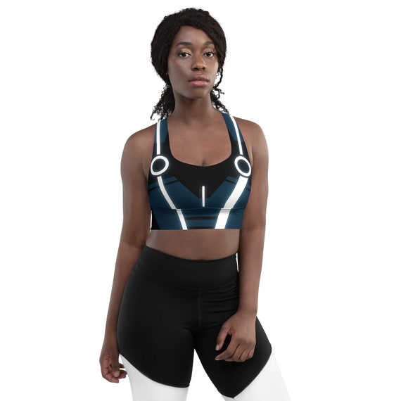 Quorra Tron Legacy Inspired Racerback Medium-High Support Longline Costume Sports Bra