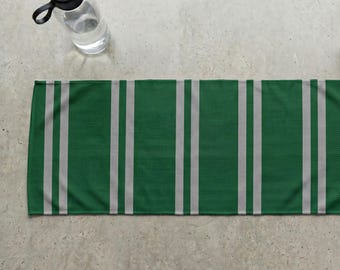 Wizard Cooling Towel | Magical School House Green & Grey Striped Scarf Quick-Dry Sport Scarf