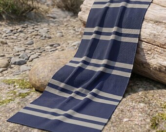 Wizard Cooling Towel | Magical School House Blue & Grey Striped Scarf Quick-Dry Sport Scarf