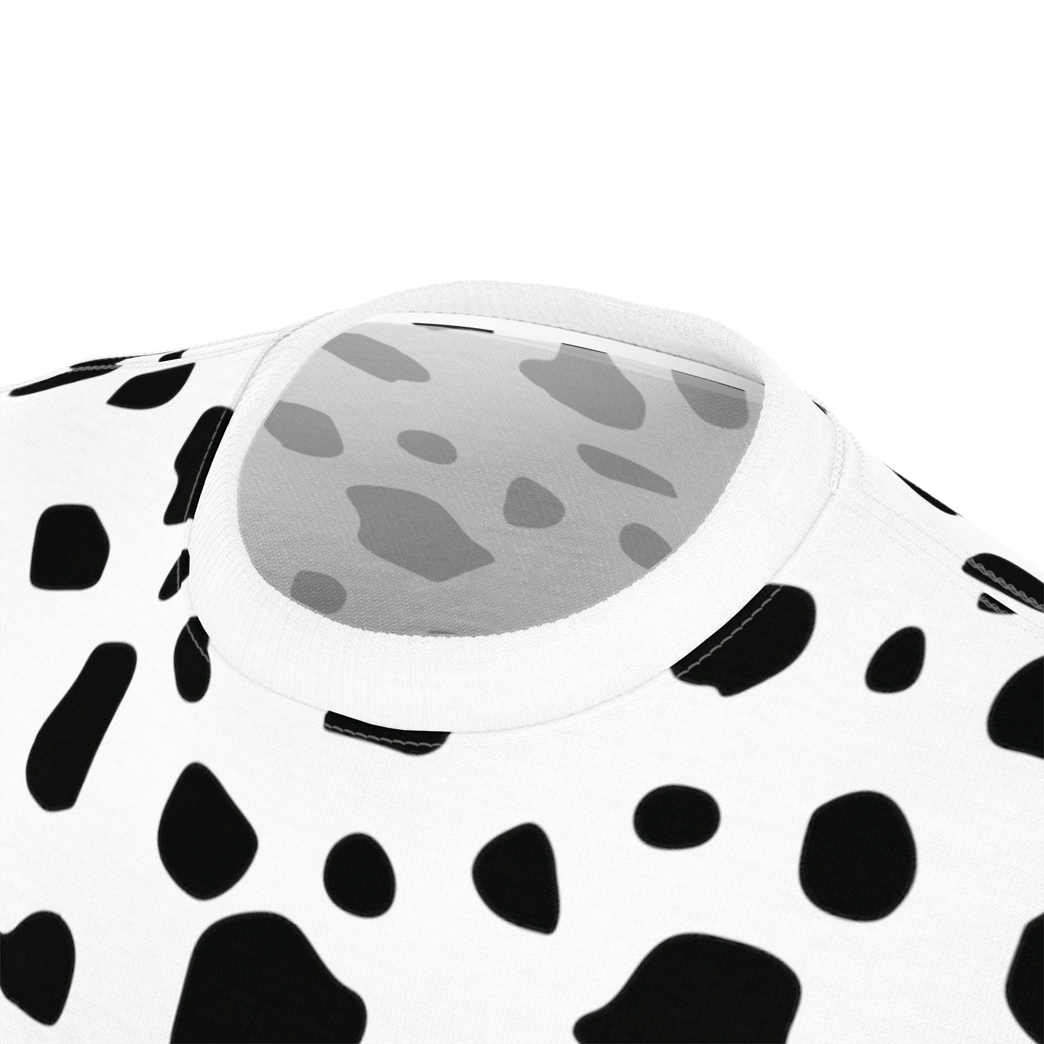 Dalmatian Dog or Cow White With Black Spots Pattern All-over Print Costume  Lightweight Unisex T-shirt Dalmatian Halloween Costume Shirt 