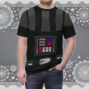 Darth Vader Shirt | Star Wars Inspired Unisex Lightweight Costume T-Shirt | Easy Halloween Party Costume Idea, Theme Park Bounding