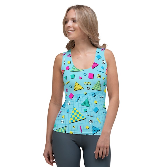 Retro Marathon Inspired Geometric Pattern All-Over Print Costume Women&#39;s Tank Top