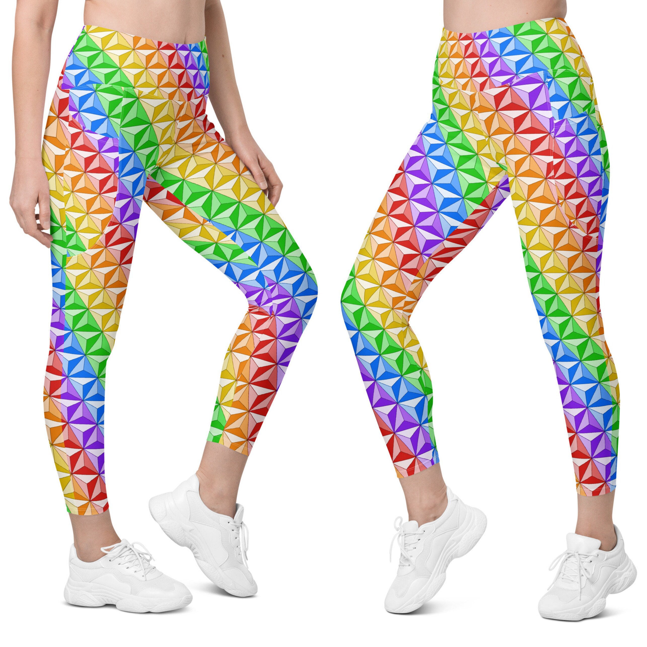Epcot Triangle Pattern Rainbow Epcot Pants | Spaceship Earth Inspired Geometric Prismatic ...