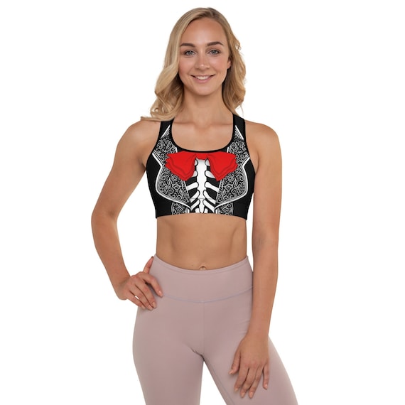 Day of the Dead Mariachi All-Over Print Padded Racerback Medium Support Costume Sports Bra