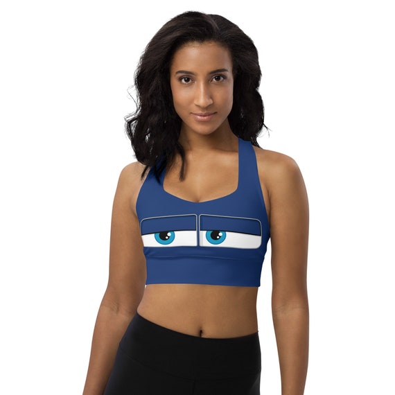 Dark Blue Doctor Lawyer Car Spoof Racerback Medium-High Support Longline Costume Sports Bra