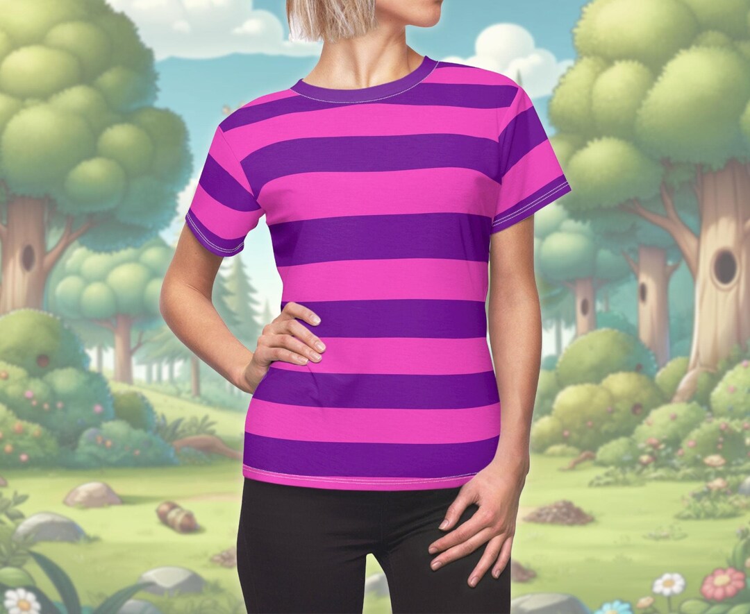 Cheshire Cat Shirt | Alice in Wonderland Inspired Pink & Purple Striped