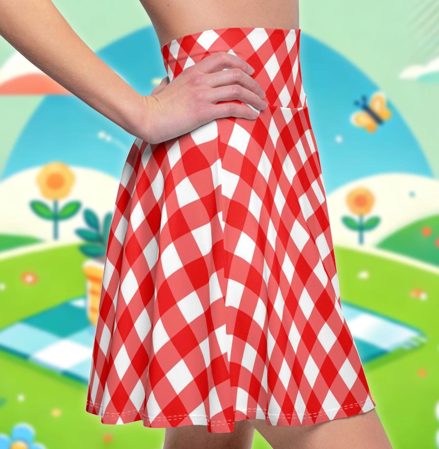 GINGHAM ORGANZA TUCK SKIRT POPPY｜Gingham organza tuck skirt (green)