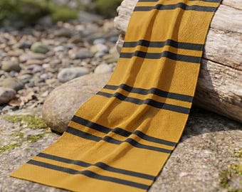 Wizard Cooling Towel | Magical School House Yellow & Black Striped Scarf Quick-Dry Sport Scarf