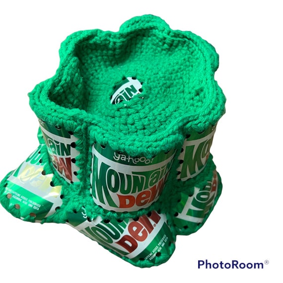 Vintage knitted Mountain Dew bucket hat - image 2