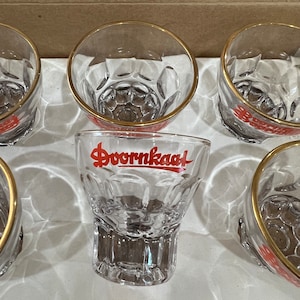 Vintage DOORNKAAT Germany Crystal Schnapps Shot Glasses 6/4 oz