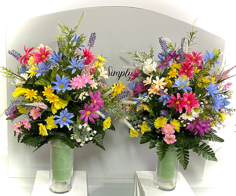 Cemetery Cone Vase Wildflowers Spring Large Full Vases Etsy