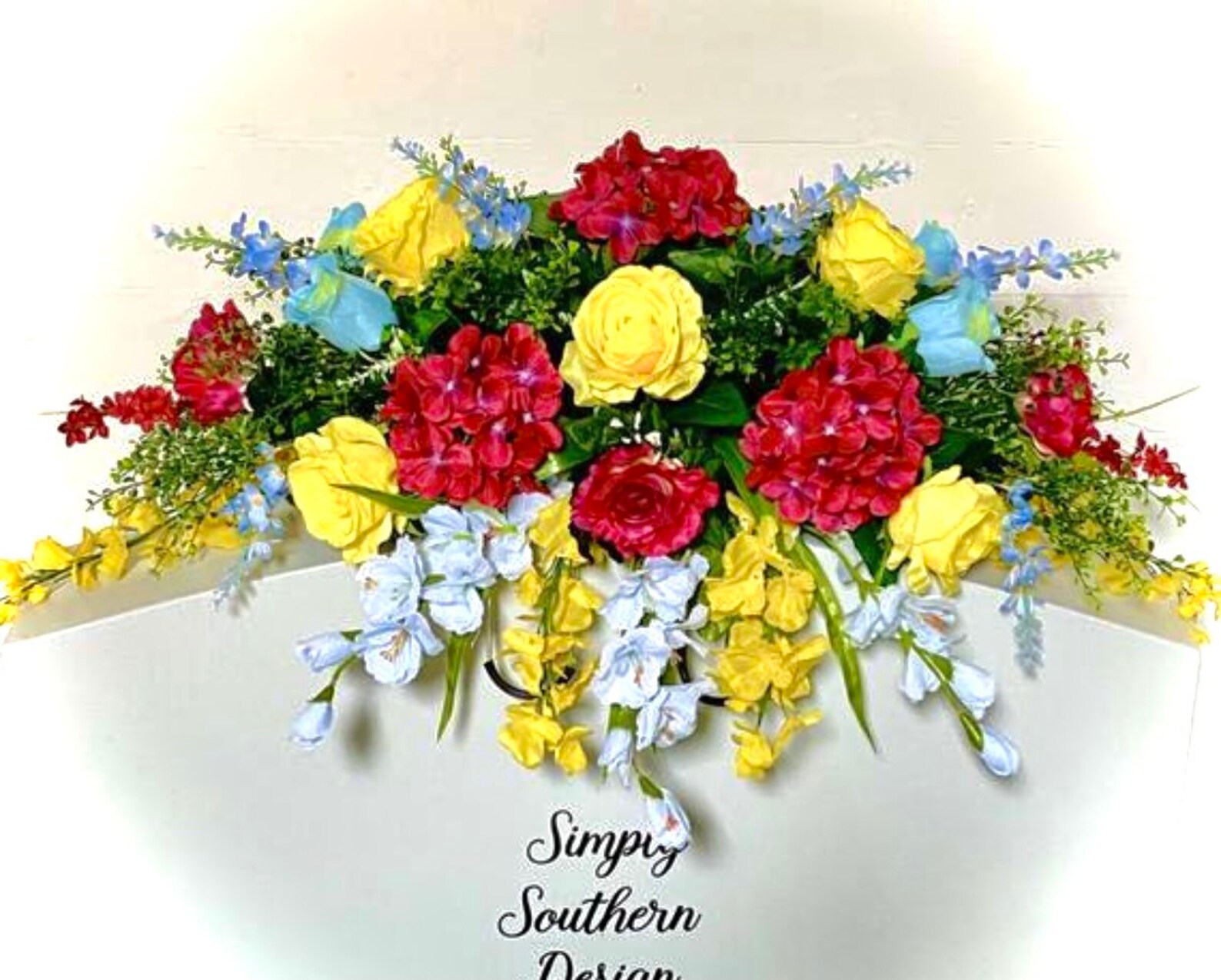 Saddle Flower Arrangement Headstone Large Decoration Saddle Floral