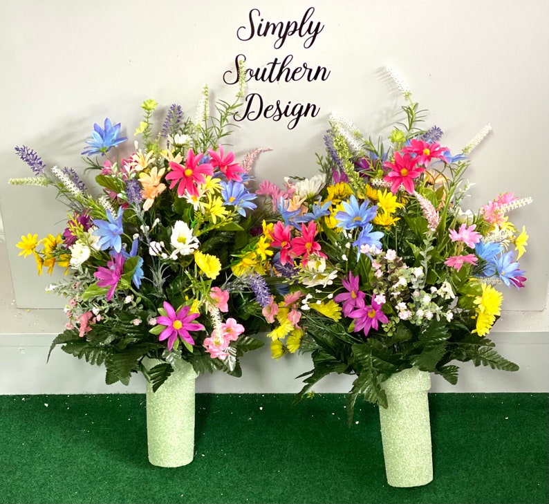 Cemetery Cone Vase Wildflowers Spring Large Full Vases Etsy