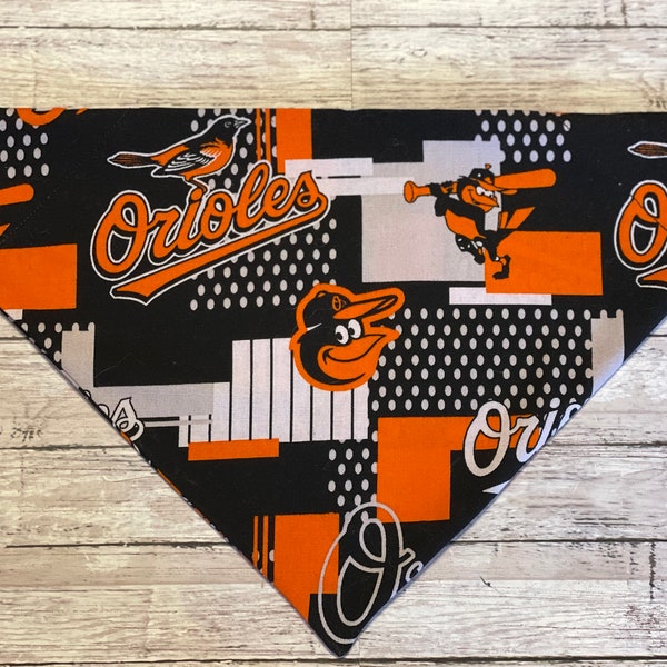 Baltimore Orioles Dog Scarf with Name- MLB Dog Scarf- Baseball Dog Scarf- Over the Collar Dog Scarf- Dog Neckwear- for Pets- Cat Bandana