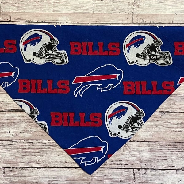 Buffalo Bills Dog Scarf- Personalized- Bills Dog bandanna-  NFL Football Dog Scarf- Over the Collar-Slip on Scarf- Dog Neckwear- Cat Bandana