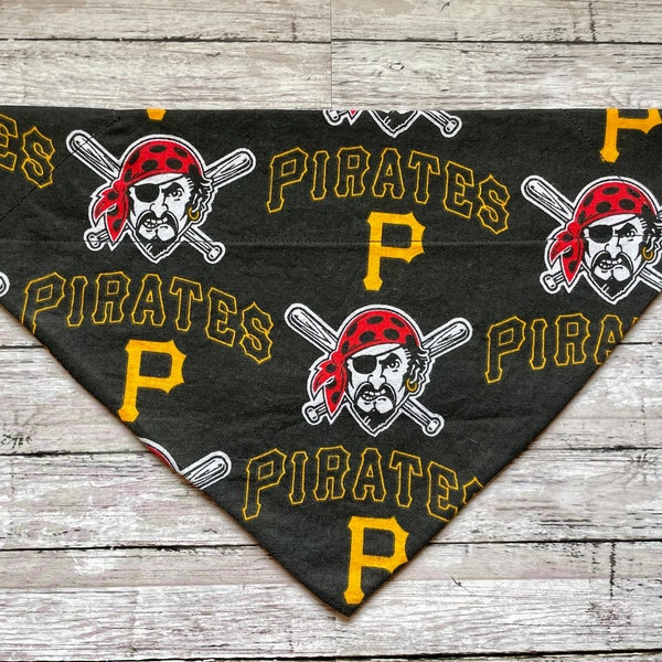 Pittsburgh Pirates Dog Scarf- Personalized- MLB Dog Scarf- Baseball Dog Bandana- Over the Collar- Dog Neckwear- for Pets- Cat Scarf