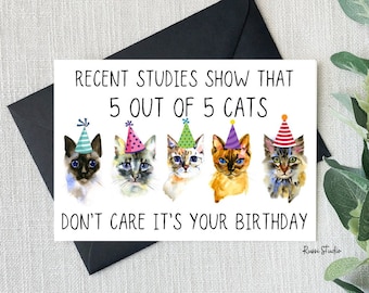 Funny Cat Printable Birthday Card, Funny Cat Card,  Birthday Card for Cat Lover, Cat birthday card, Funny birthday card, Cat lover Card