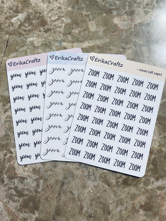 Zoom Script Stickers Perfect for Any Planner White or Clear Matte