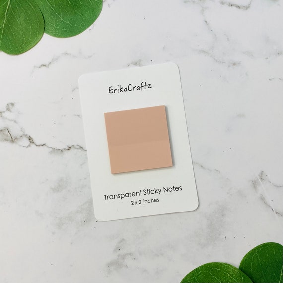 Peachy Pink SMALL Transparent Sticky Notes - Etsy