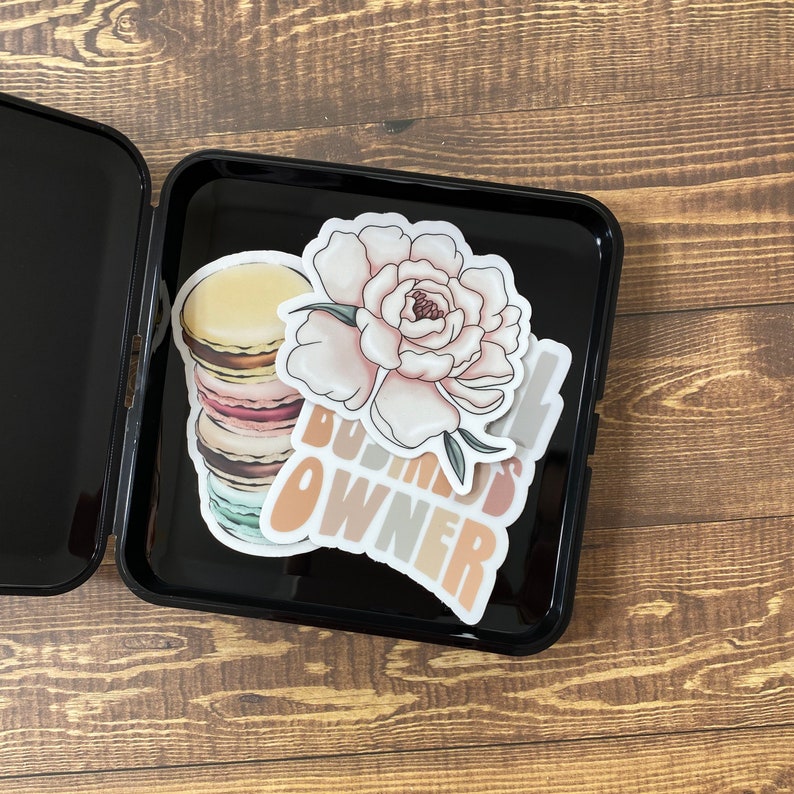 SMALL Simple Floral Sticker Storage Box Etsy