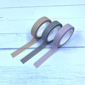 Grid Washi Tape Set, Graph Paper Washi , Washi Tape, Scrapbooking Tape, Journal  Tape, Mask Tape, 10mm Washi Tape, Vintage 