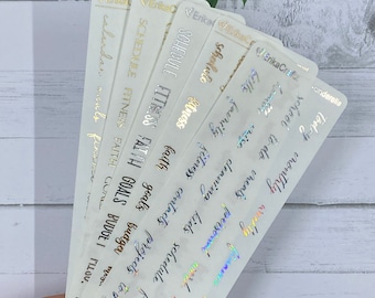 FOILED Planner divider stickers