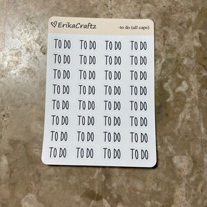 To Do Script Stickers Planner Stickers White or Clear Matte - Etsy