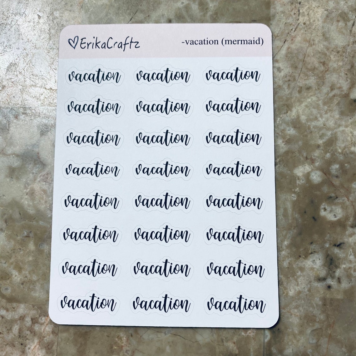 Vacation Script Stickers Perfect for Any Planner White - Etsy