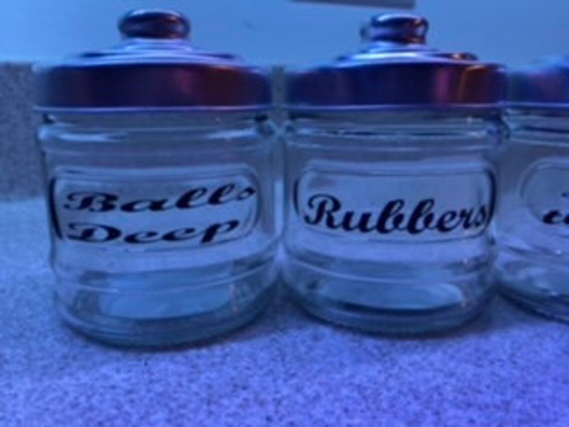 Funny Bathroom Jar Set Etsy