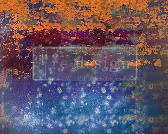 RUSTIC BLUE RUST - Re-Design with Prima A1 Decoupage Fiber Paper - 23.4" x 33.1"