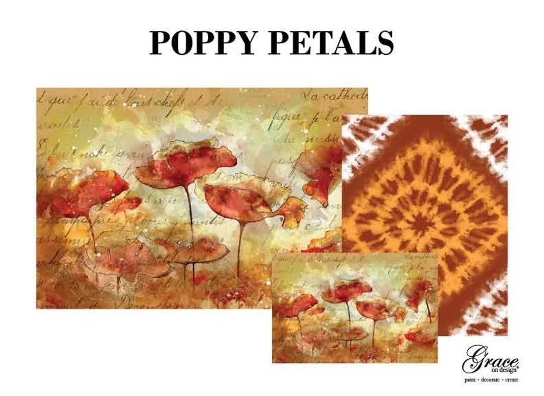 POPPY PETALS Decoupage Paper Pack Painting Lady Design 3 Sheets Etsy
