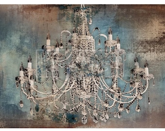 MOODY CHANDELIER - Re-Design with Prima Decoupage Rice Paper - A1 Decoupage Mulberry Tissue Paper 23.4" x 33.1"