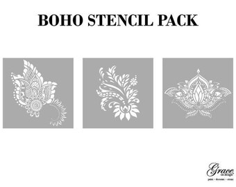 BOHO Stencil Pack - Grace on Design - 3 separate stencils per package