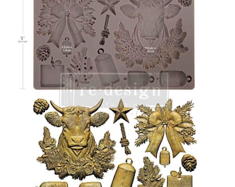 WINTER BARNSTEAD | Redesign with Prima |  5 X 8 Mold | Polymer Clay | Chocolate | Resin | Holidays