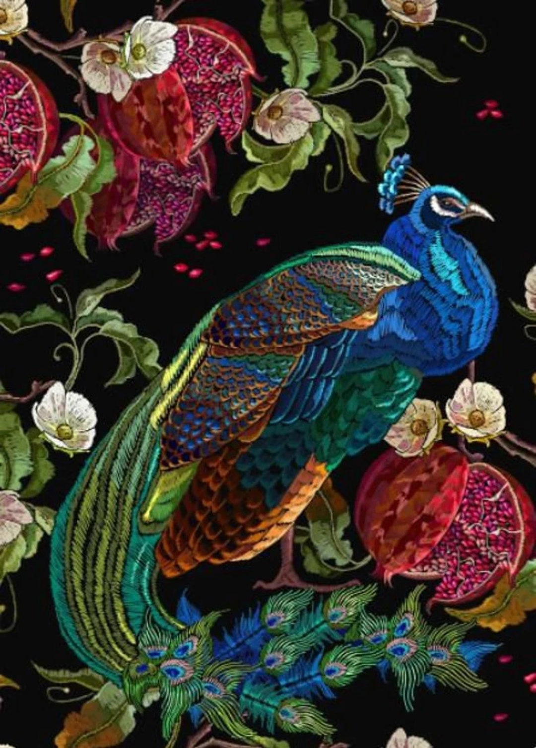 PEACOCK REVERSED A1 and A3 Mint by Michelle Decoupage Paper Etsy