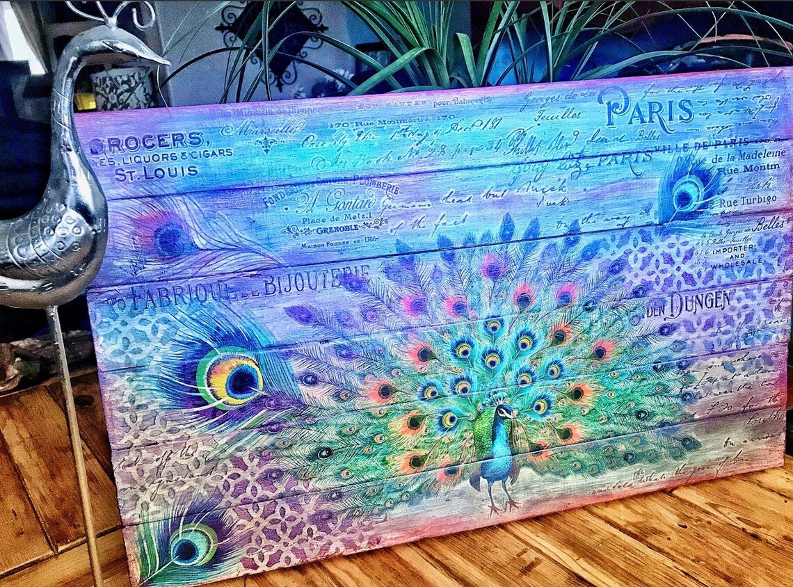 PEACOCK DREAMS Rub On Transfers For Furniture Furniture Etsy France