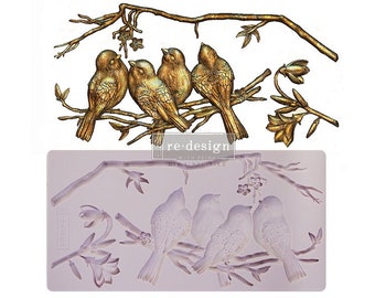 Re-Design with Prima &quot;AVIAN LOVE&quot; 5 x 10 mould, home decor, stencils,  furniture, transfers, prima moulds