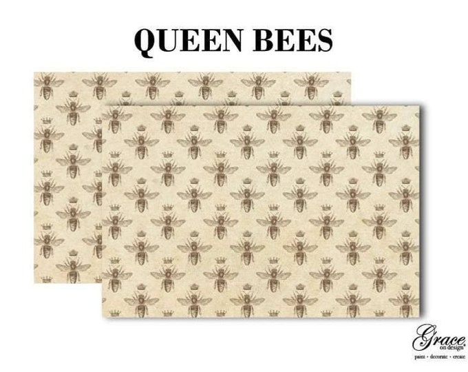 QUEEN BEES Decoupage Paper Pack Grace on Design 2 Sheets Etsy