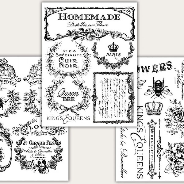 French Furniture Decals Etsy