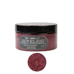 May include: A 3.4 fl oz jar of red jewel effect paste with a black lid. The jar has a label that says "Art  Vengeance Jewel Effect Paste Precious Rubies Rubis Précieux Preciosos Rubies".
