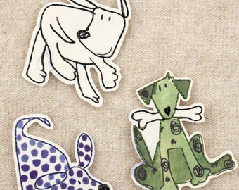 TBD ART STITCHED Charm Animal | Dogs | Prima Marketing | Embellishment |  Scrapbooking